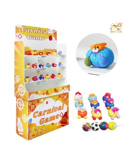 เช่าเกมส์ปาตุ๊กตา ขนาดโครง (W) 90 x (L)50 x (H)176 cm. พร้อมตุ๊กตา 18 ตัว และบอลโฟม 12 ลูก