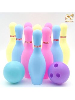 พินโบว์ลิ่ง คละสี ขนาดพินสูง 30 ซม. 1 SET มี PIN 10 ชิ้น พร้อมลูกบอล 2 ลูก