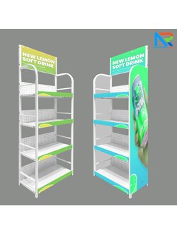 ชั้นวางสินค้าเหล็ก 4 ชั้น สีขาว ขนาด (W)60 x (D)30 x (H)160 ซม. ถอดประกอบได้