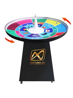 เกมส์จานหมุน ตั้งพื้น ขนาดเส้นผ่านศูนย์กลางจาน 98 cm. ฐานสูง 70 cm. พร้อมลูกบอล 1 ลูก