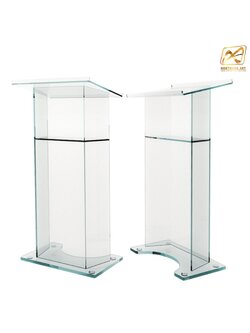 โพเดียม อะคริลิคใส AC-01 ขนาด(W)60 x (L)40 x (H)120 cm. TOP เอียงพร้อมกันตก วัสดุอะคริลิคใส หนา 10-20 มม.