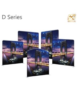แบคดรอปผ้า รุ่น D series ขนาด (W)240 cm. x (H)228–324.6 cm. โครงอะลูมิเนียม ถอดประกอบได้ พร้อมกระเป๋าใส่อุปกรณ์