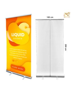 ROLL UP โรลอัพ รุ่น A PLUS ขนาด 100x200 ซม. โครงสร้างอะลูมิเนียมอย่างดี แข็งแรง ทนทาน ม้วนเก็บได้ พกพาสะดวก