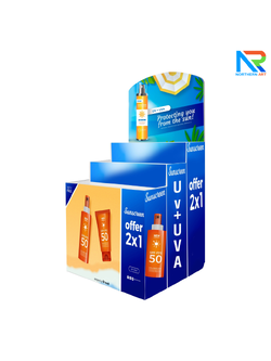 เช่าชั้นวางพลาสวูดขั้นบันได ขนาด (W) 80 x (L)64 x (H)160 cm. มีล้อเลื่อนพร้อมตู้เก็บของด้านหลัง