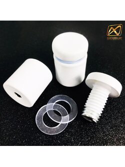 หมุดลอยสแตนเลส สีขาว ขนาด 19*25 mm.ยึดกรอบภาพอะคริลิค หรือหมุดยึดกระจก (สั่งขั้นต่ำ 12 อัน)