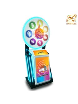 เช่าเกมส์วงล้อ มีไฟ มือหมุน ขนาด (W) 80 x (H) 162 ซม.พร้อมกรอบสแนปเฟรม สำหรับใส่ภาพด้านหน้า