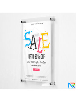 กรอบรูป อะคริลิคใสติดผนัง อะคริลิคสองแผ่นประกบกันยึดแน่นด้วยหมุดทั้ง 4 มุม รูปภาพใส่ตรงกลางระหว่างอะคริลิค ติดตั้งง่าย