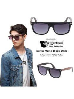 แว่นกันแดดขาไม้ Weekend Duet Collection Berlin Matte Black (Dark)