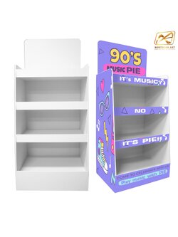 ชั้นวางสินค้าพลาสวูด 4 ชั้น ขนาด (W)50 x (D)40 x (H)118 ซม. พลาสวูดสีหนา 8 มม. พร้อมงานพิมพ์