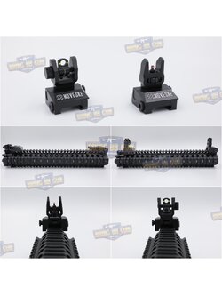 ศูนย์หน้า-หลังพับได้แบบโลหะ รุ่น ศูนย์เล็งเรืองแสง ทรง Noveske