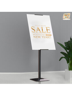 ขาตั้งโปสเตอร์เหล็ก แบบตรง 1 หน้า รุ่นหนา โชว์งานพิมพ์ 1 ด้าน ปรับระดับได้ ถอดประกอบได้