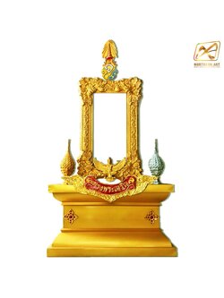 ซุ้มเฉลิมพระเกียรติ ขนาด 2.50 x 4.00 ม. พร้อมตราสัญญลักษณ์ พานพุ่ม ป้ายหน่วยงาน