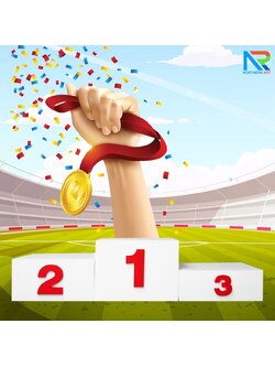 แท่นยืนรับรางวัล 1-2-3 ขนาด (W)210 x (D)50 x (H)50 cm. โครงเหล็ก ทำสีขาว พร้อมตัวเลข 1-2-3 (สั่งทำสีตามความต้องการได้)