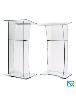 โพเดียม อะคริลิคใส AC-05 ขนาด (W)60 x (L)40 x (H)115 cm. TOP เอียงพร้อมกันตก วัสดุอะคริลิคใส หนา 10-20 มม.