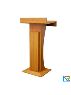 โพเดียมไม้ สีสัก ทรงโมเดิร์น TOPตรง ขนาด (W)55.5 x (L)42 cm. สูง 111 cm.