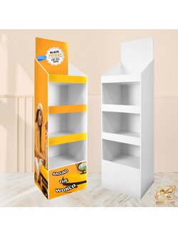 ชั้นวางสินค้าพลาสวูด 4 ชั้น ขนาด (W)36.5 x (D)35 x (W)135 ซม. พลาสวูดหนา 8 มม.พร้อมงานพิมพ์สติ๊กเกอร์