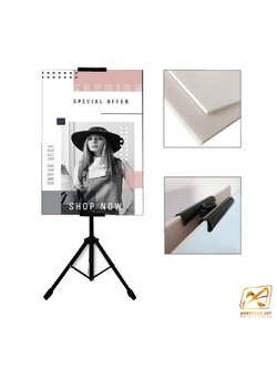 ขาตั้งโปสเตอร์สแตนด์ เหล็ก 3ขา ปรับระดับได้ พับเก็บได้ พกพาสะดวก