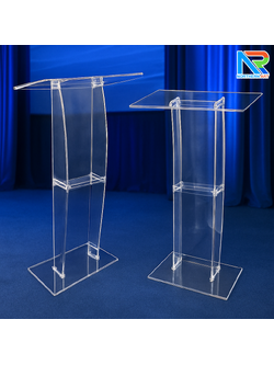 โพเดียม อะคริลิคใส ขนาด(W)68 x (L)34 x (H)123 cm. TOP เอียงพร้อมกันตก วัสดุอะคริลิคใส หนา 8 มม.