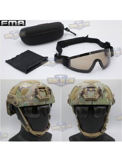 แว่นตากันลม แบบไร้กรอบ ยี่ห้อ FMA (FMA Extreme Low Profile Eyewear) (EXOSHIELD LOW PROFILE EYEWEAR FULL STRAP) (Revision)