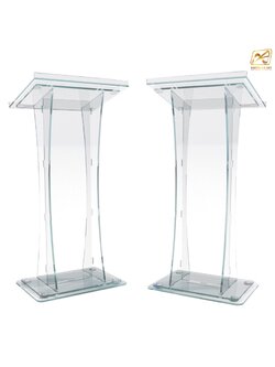 โพเดียม อะคริลิคใส AC-04 ขนาด (W) 55 x (L) 45 x (H)115 ซม.TOP เอียงพร้อมกันตก วัสดุอะคริลิคใส หนา 10-20 มม.