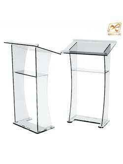 โพเดียม อะคริลิคใส AC-06 ขนาด(W)70 x (L)50 x (H)120 cm. TOP เอียงพร้อมกันตก วัสดุอะคริลิคใส หนา 10-20 มม.