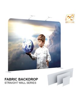 แบคดรอบผ้า Fabric Backdrop รุ่น Straight wall ขนาด (W) 243.8-596 x (H)228 cm. โครงอะลูมิเนียม ถอดประกอบได้ แถมฟรี! กระเป๋าใส่อุปกรณ์ 1 ใบ