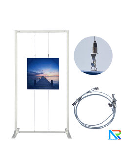 เช่าบอร์ดนิทรรศการ พร้อมชุดสลิง 2 ขอ รุ่น SINGLE SIDED ขนาด(W)100 x (W)200 cm. สามารถแขวนภาพได้ 1 ด้าน บน-ล่าง