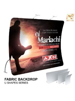 แบคดรอปผ้า Fabric Backdrop รุ่น U series ขนาด (W)300-600 x (H)228 cm.โครงอะลูมิเนียม ถอดประกอบได้ แถมฟรี! กระเป๋าใส่อุปกรณ์
