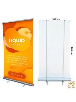 ROLL UP โรลอัพ รุ่น A PLUS ขนาด 120x200 ซม.1 หน้า โครงสร้างอะลูมิเนียมอย่างดี แข็งแรง ทนทาน ม้วนเก็บได้ พกพาสะดวก