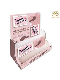 ชั้นวางสินค้าตั้งโต๊ะ TB06 พร้อมชั้นวาง 2 ชั้น ขนาด(W)35 x (D)15 x (H)36 ซม. วัสดุพลาสวูดหนา 5 มม. พร้อมงานพิมพ์สติ๊กเกอร์ ( สั่งขั้นต่ำ 5 ชิ้น)