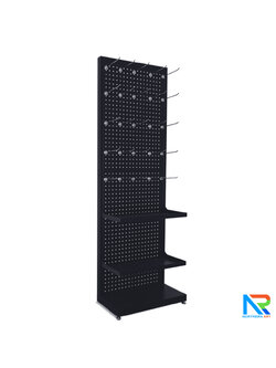 ชั้นวางสินค้าเหล็ก ขนาด (W)50 x (D)25 x (H)150 cm. ชั้นวาง 2 ชั้น และขอแขวน 20 อัน ชั้นวางปรับระดับได้