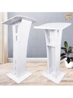 เช่าโพเดียม อะคริลิคสีขาว AC-14 ขนาด TOP (W)60 x (L)44.5 สูง (H)114 cm. พร้อมชั้นวางของ