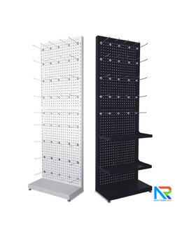 ชั้นวางสินค้าเหล็ก ขนาด50x25x150 cm.มี 2 สี ขาวและดำ สามารถปรับจำนวนชั้นและขอแขวน ตามความต้องการ