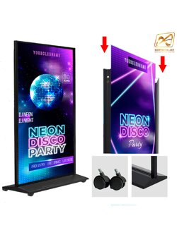 CLEARANCE SALE! ป้ายตั้งพื้น ฐานSLOPE ขนาด 120 x 200 cm. โชว์งานพิมพ์ 2 ด้าน โครงอะลูมิเนียม ถอดประกอบได้