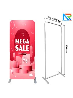 แบคดรอปผ้า Fabric Backdrop รุ่นตรง ขนาด (H)150 x (W)60-100 cm. โครงอะลูมิเนียม ถอดประกอบได้ แถมฟรี! กระเป๋าใส่อุปกรณ์ 1 ใบ