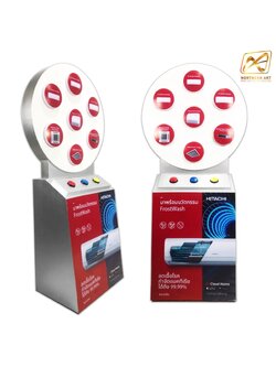 เกมส์วงล้อไฟฟ้า ขนาดวงล้อ 76 ซม. สูง 163 ซม. พร้อมไฟกลมLED 6 ดวง พร้อมแป้นกดปุ่มลุ้นรางวัล