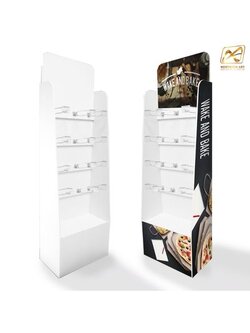 ชั้นวางสินค้าพลาสวูด รุ่น H02 ขนาด (W)45 x (D)25 x (H)150 ซม. พลาสวูดหนา 8 มม.พร้อมงานพิมพ์สติ๊กเกอร์ ( ราคาไม่รวมขอแขวนและป้ายราคา )