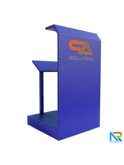 โพเดียมรปภ. เหล็กรุ่น GR-03 ขนาด (W) 85 x (L) 85 (H) 135 ซม. พร้อมช่องใส่เอกสาร ขนาดA4 พื้นเหล็กลายกันลื่น แข็งแรงทนทาน ( สั่งผลิตสีที่ต้องการได้)