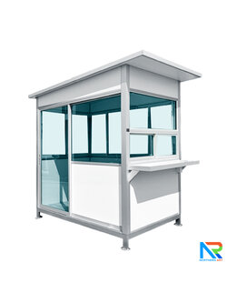 ป้อมยามสำเร็จรูป รุ่น ISOWALL ขนาด (W)1.50 x (L)2.00 X (H)2.40 ม.โครงสร้างเหล็ก ผนังISOWALL หนา 50 มม.กรอบประตู-หน้าต่าง อะลูมิเนียมสีเงิน