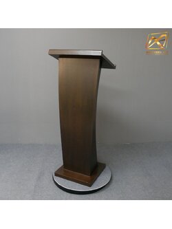 โพเดียมไม้ สีโอ๊ค ขนาด (W) 50 x (L) 40 x (H) 120 ซม.TOP เอียง พร้อมชั้นวางของ