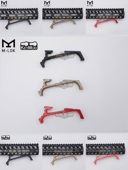 กริ๊ปมือหน้า VP23 (VP23 Tactical Angled Grip) (VP23 Tenaci Grip) (ใช้ได้กับชุดหน้าระบบราง M-Lok และ Keymod)