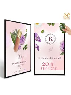 กรอบอะลูมิเนียม กรอบโปสเตอร์ กรอบรูป SNAP FRAME รุ่น B สีดำ สอดงานพิมพ์ด้านบน น้ำหนักเบา ติดตั้งง่าย ไม่ต้องเจาะผนัง