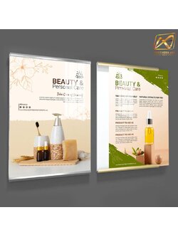 กรอบรูป เฟรมใส่ภาพ กรอบรูปติดผนัง ขนาด A2 เฟรมอะลูมิเนียมสีเงิน และสีทอง มีแถบกาวสำหรับลอกติดผนัง ติดตั้งง่าย ไม่ต้องเจาะ