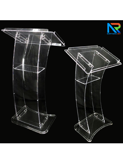 โพเดียม อะคริลิคใส ขนาด(W)60 x (L)45 x (H)108 cm. TOP เอียงพร้อมกันตก 4 ด้าน วัสดุอะคริลิคใส หนา 10 มม.