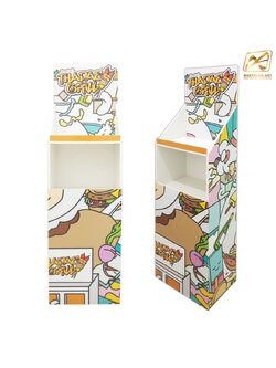 ชั้นวางสินค้าพลาสวูด 2 ชั้น ขนาด (W)35 x (D)24 x (H)130 ซม. พร้อมงานพิมพ์ พลาสวูดหนา 8 มม.