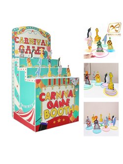 เช่าตู้เกมส์โยนห่วงพร้อมชุดสัตว์ 12 ตัว ขนาด (W) 80 x (L)76 x (H)163 cm. และห่วง 36 อัน (คละสี คละขนาด) พร้อมงานพิมพ์สติ๊กเกอร์