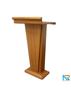 โพเดียมไม้ สีสัก ทรงโมเดิร์น TOPตรง ขนาด (W)56 x (L)48 cm. สูง 112 cm.