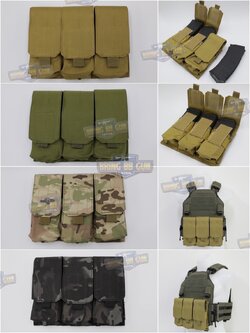 เพ้าแม็กกาซีนปืนยาวมีฝาปิด (แบบผ้า) รุ่น 3ช่อง