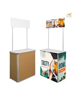 โต๊ะชงชิม รุ่นไม้ ขนาด (W)80 X (H)180 cm. ถอดประกอบได้ มีชั้นวางของ (ไม่มีกระเป๋า)