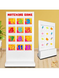 เช่าเกมส์เปิดป้าย 12 ช่อง Matching game เปิดป้ายจับคู่ ขนาด (W)100 x (H) 180 cm.พร้อมล้อเลื่อน เคลื่อนย้ายสะดวก